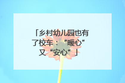 乡村幼儿园也有了校车：“暖心”又“安心”