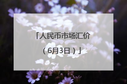 人民币市场汇价（6月3日）