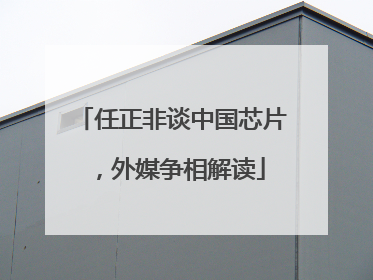 任正非谈中国芯片，外媒争相解读