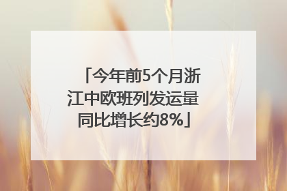 今年前5个月浙江中欧班列发运量同比增长约8%