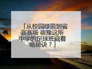 从校园绿茵到省赛赛场 宿豫这所中学的足球班藏着啥秘诀？