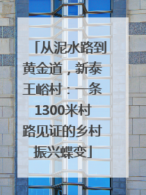从泥水路到黄金道，新泰王峪村：一条1300米村路见证的乡村振兴蝶变