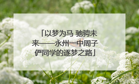以梦为马 驰骋未来——永州一中周子俨同学的逐梦之路