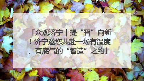 众观济宁｜提“智”向新！济宁邀您共赴一场有温度、有底气的“智造”之约