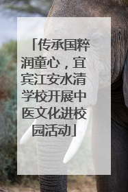 传承国粹润童心，宜宾江安水清学校开展中医文化进校园活动