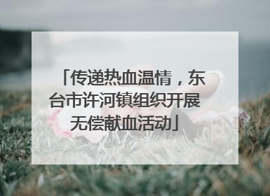 传递热血温情，东台市许河镇组织开展无偿献血活动
