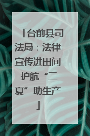 台前县司法局：法律宣传进田间 护航“三夏”助生产