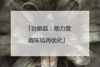 台前县：助力营商环境再优化