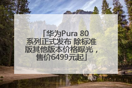 华为Pura 80系列正式发布 除标准版其他版本价格曝光，售价6499元起