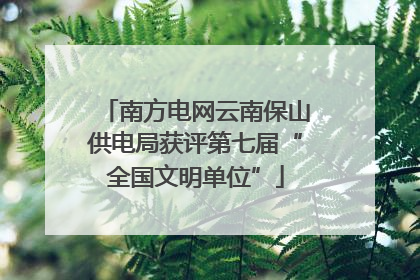 南方电网云南保山供电局获评第七届“全国文明单位”