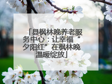 县枫林晚养老服务中心：让幸福“夕阳红”在枫林晚温暖绽放