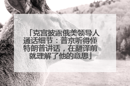 克宫披露俄美领导人通话细节：普京听得懂特朗普讲话，在翻译前就理解了他的意思
