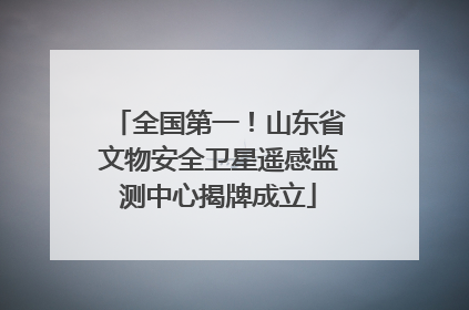 全国第一！山东省文物安全卫星遥感监测中心揭牌成立