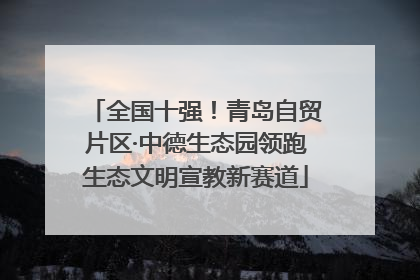 全国十强！青岛自贸片区·中德生态园领跑生态文明宣教新赛道