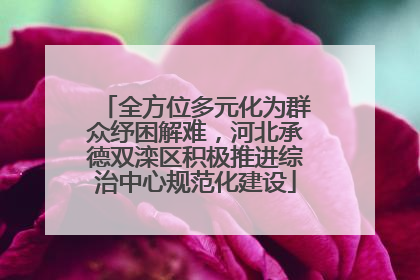 全方位多元化为群众纾困解难，河北承德双滦区积极推进综治中心规范化建设