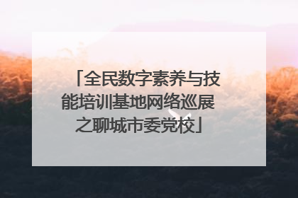 全民数字素养与技能培训基地网络巡展之聊城市委党校