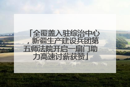 全覆盖入驻综治中心，新疆生产建设兵团第五师法院开启一扇门助力高速讨薪获赞
