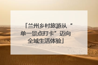 兰州乡村旅游从“单一景点打卡”迈向全域生活体验