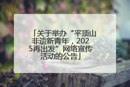 关于举办“平顶山非遗新青年，2025再出发”网络宣传活动的公告