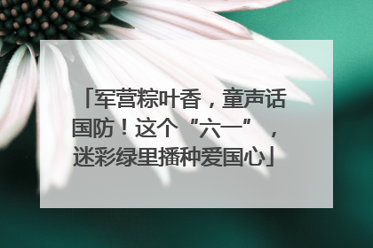 军营粽叶香，童声话国防！这个“六一”，迷彩绿里播种爱国心
