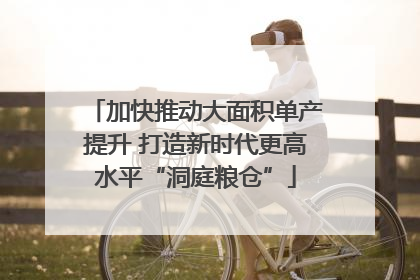 加快推动大面积单产提升 打造新时代更高水平“洞庭粮仓”