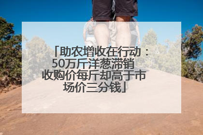 助农增收在行动：50万斤洋葱滞销 收购价每斤却高于市场价三分钱