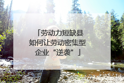 劳动力短缺县 如何让劳动密集型企业“逆袭”