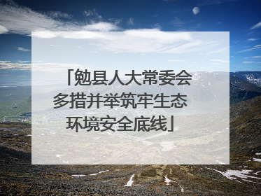 勉县人大常委会多措并举筑牢生态环境安全底线