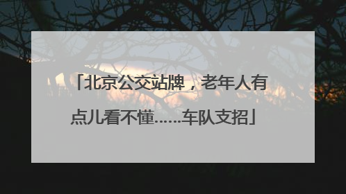 北京公交站牌，老年人有点儿看不懂……车队支招