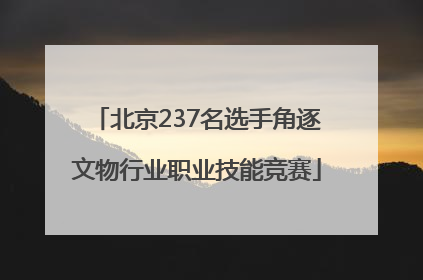 北京237名选手角逐文物行业职业技能竞赛