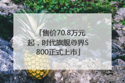 售价70.8万元起，时代旗舰尊界S800正式上市