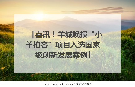 喜讯！羊城晚报“小羊拍客”项目入选国家级创新发展案例