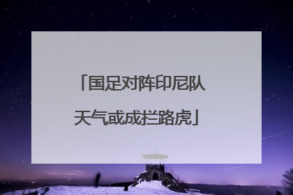 国足对阵印尼队 天气或成拦路虎