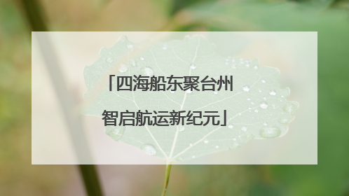 四海船东聚台州 智启航运新纪元