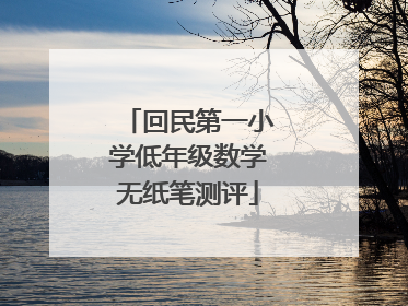回民第一小学低年级数学无纸笔测评