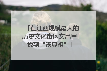 在江西规模最大的历史文化街区文昌里找到“汤显祖”