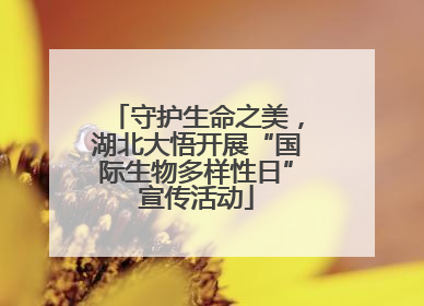 守护生命之美，湖北大悟开展“国际生物多样性日”宣传活动