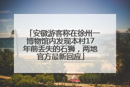 安徽游客称在徐州一博物馆内发现本村17年前丢失的石狮，两地官方最新回应