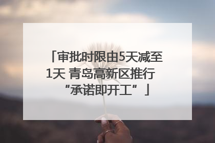 审批时限由5天减至1天 青岛高新区推行“承诺即开工”