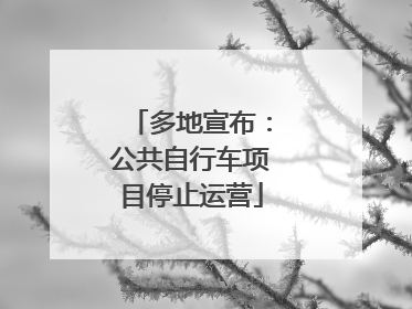 多地宣布：公共自行车项目停止运营