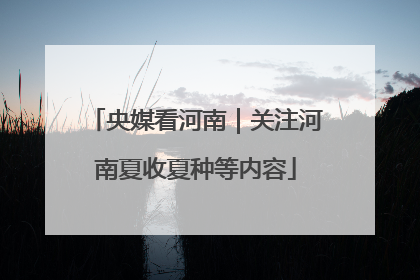 央媒看河南｜关注河南夏收夏种等内容