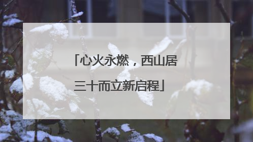 心火永燃，西山居三十而立新启程