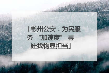 彬州公安：为民服务 “加速度” 寻娃找物显担当