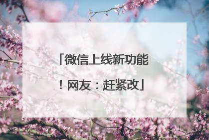 微信上线新功能！网友：赶紧改