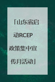 山东省启动RCEP政策集中宣传月活动