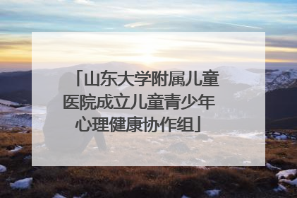 山东大学附属儿童医院成立儿童青少年心理健康协作组