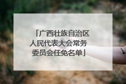 广西壮族自治区人民代表大会常务委员会任免名单