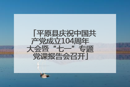平原县庆祝中国共产党成立104周年大会暨“七一”专题党课报告会召开
