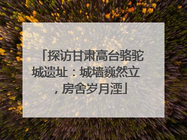 探访甘肃高台骆驼城遗址：城墙巍然立，房舍岁月湮