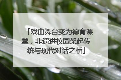 戏曲舞台变为德育课堂，非遗进校园架起传统与现代对话之桥